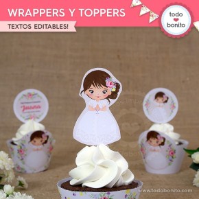 Primera Comunión modelo Juana: wrappers y toppers