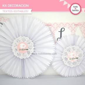 Pajarito rosa: Kit decoración