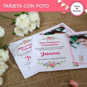 Primera Comunión modelo Juana: tarjeta con foto