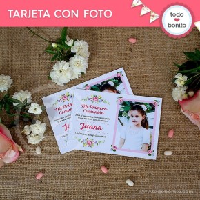 Primera Comunión modelo Juana: tarjeta con foto