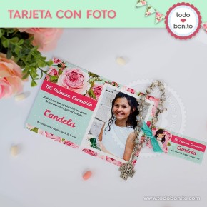 Primera Comunión modelo Candela: tarjeta con foto