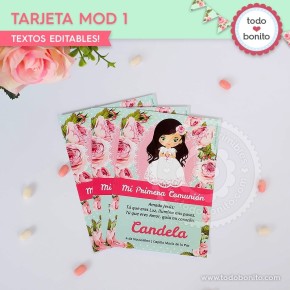 Primera Comunión modelo Candela: Tarjeta modelo 1