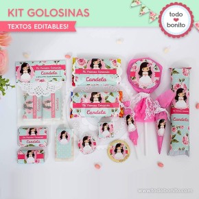 Primera Comunión modelo Candela:  kit etiquetas de golosinas