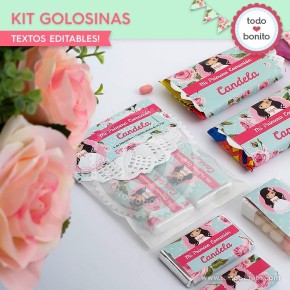 Primera Comunión modelo Candela:  kit etiquetas de golosinas