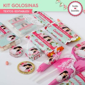 Primera Comunión modelo Candela:  kit etiquetas de golosinas