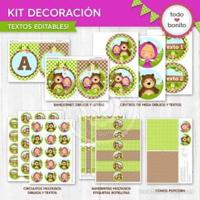 Masha y el Oso: decoración de fiesta