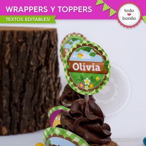 Masha y el Oso: wrappers y toppers para cupcakes