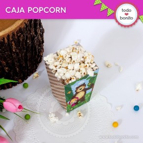 Masha y el Oso: caja popcorn para imprimir