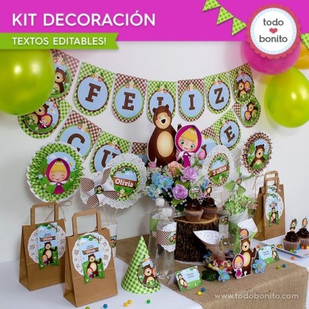 Masha y el Oso: decoración de fiesta