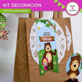 Masha y el Oso: decoración de fiesta