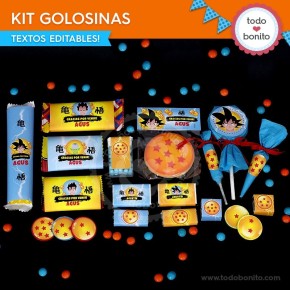 Dragon Ball: kit etiquetas de golosinas