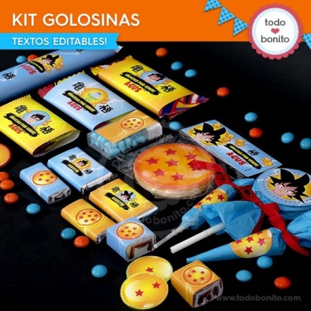 Dragon Ball: kit etiquetas de golosinas