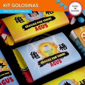 Dragon Ball: kit etiquetas de golosinas