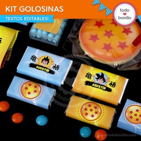 Dragon Ball: kit etiquetas de golosinas