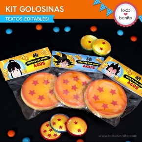 Dragon Ball: kit etiquetas de golosinas