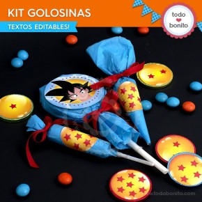 Dragon Ball: kit etiquetas de golosinas