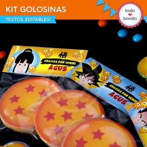 Dragon Ball: kit etiquetas de golosinas