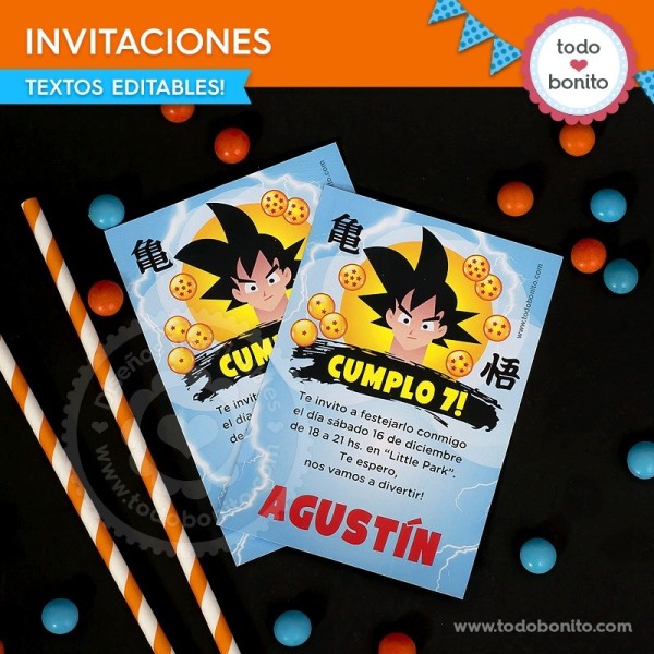 Dragon Ball: tarjeta invitación