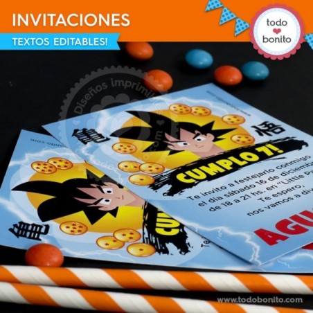 Dragon Ball: tarjeta invitación