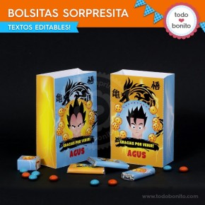 Dragon Ball: bolsa sorpresita para imprimir