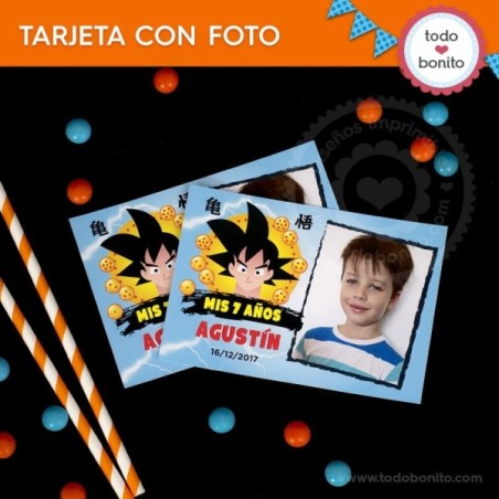 Dragon Ball: tarjeta con foto