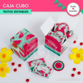 Sandías: cajitas cubo