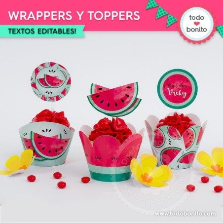 Sandías: wrappers y toppers