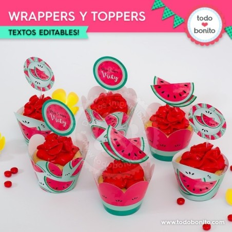 Sandías: wrappers y toppers