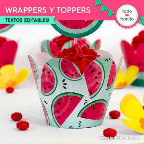 Sandías: wrappers y toppers