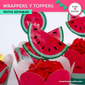 Sandías: wrappers y toppers