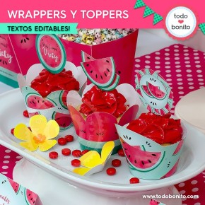 Sandías: wrappers y toppers