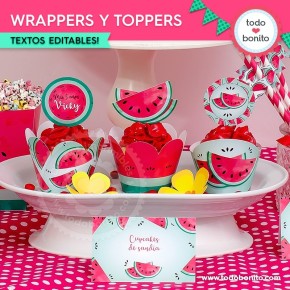 Sandías: wrappers y toppers