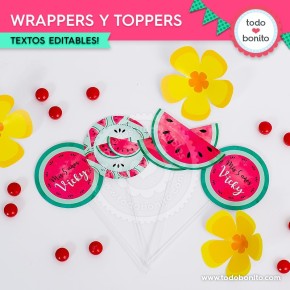 Sandías: wrappers y toppers