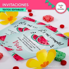 Sandías: tarjeta invitación