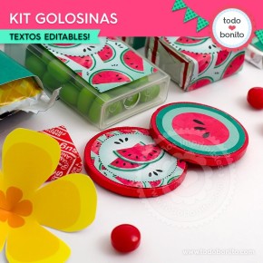 Sandías: kit etiquetas de golosinas