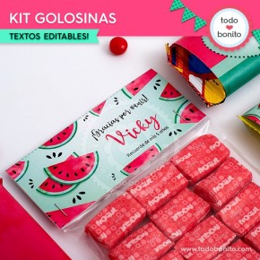 Sandías: kit etiquetas de golosinas