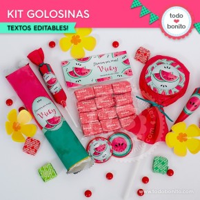 Sandías: kit etiquetas de golosinas