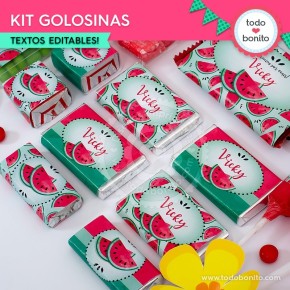 Sandías: kit etiquetas de golosinas