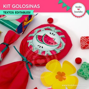 Sandías: kit etiquetas de golosinas