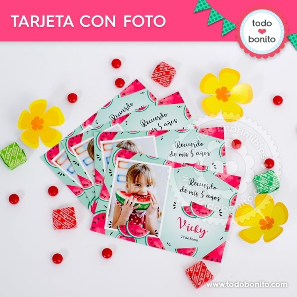 Sandías: tarjeta con foto