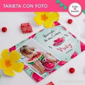 Sandías: tarjeta con foto