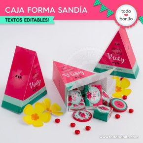 Sandías: cajita con forma