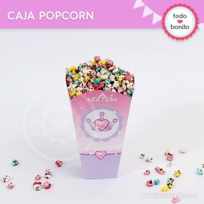 Princesa: Caja popcorn para imprimir