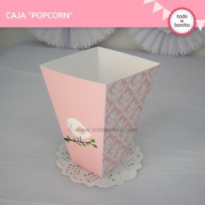 Pajarito rosa: cajita popcorn