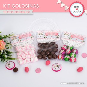 Conejita: kit etiquetas de golosinas