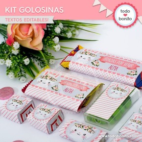 Conejita: kit etiquetas de golosinas