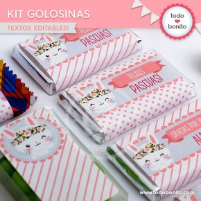 Conejita: kit etiquetas de golosinas