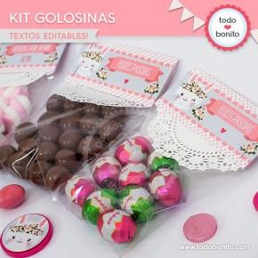 Conejita: kit etiquetas de golosinas