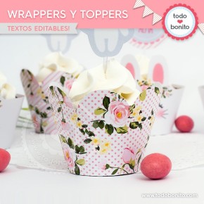 Conejita: wrappers y toppers