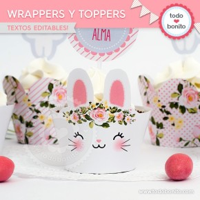 Conejita: wrappers y toppers